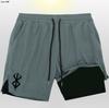 Shorts Deportivos Musculares de Moda de Verano Europeos y Americanos para Correr al Aire Libre, Sentadillas, Transpirables, Doble Capa, de Secado Rápido para Hombre, Transfronterizos