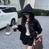 Chamarra Sudadera Corta con Capucha para Mujer Primavera y Otoño Estilo Coreano Nuevo Estilo 2025 Casual Cremallera Top Sudadera Jimo para Personas Bajas