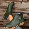 Botas Martin Estilo Británico Retro para Mujer 2026 Nuevo Llegada Otoño/Invierno Punta Puntiaguda Hebilla Tacón Medio Cremallera Lateral Botines Chelsea