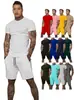 Nuevo Conjunto de Verano de Comercio Exterior Transfronterizo para Hombre Estilo Europeo y Americano Holgado Moderno Juvenil Camiseta de Manga Corta y Pantalones Cortos Conjunto Casual de Dos Piezas