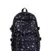 Mochila linda de niña con estrellas estampadas por todas partes, adecuada para estudiantes de secundaria y preparatoria, elegante y ligera