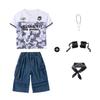 Roupas Hip-Hop Modernas para Crianças Marca Hip-Hop Moderna Roupas Soltas de Performance para Crianças Hiphop Moderno Jeans Cropped Cool Roupas de Performance