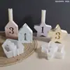 Portavelas Estrella de Cinco Puntas Casa Digital Molde de Silicona de Resina Pegamento Base de Vela Casa Estrella DIY Moldeador de Yeso
