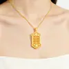 Pingente de Ábaco Guochao Dourado Imitação Padrão de Nuvens Auspiciosas Caractere Fu para Mulheres Novo Estilo Chinês Colar de Ouro de Areia Vietnamita Joias de Cobre Dourado
