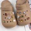 Novos sapatos de caverna decoração diy acrílico strass sapatos acessórios conjunto sapato fivela acessórios removível quadrado diamante corrente