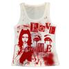 Top curto sem mangas feminino de verão transfronteiriço europeu e americano casual gola redonda slim-fit figura estampada colete em forma de I