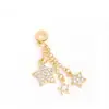 Colgante Espaciador de Estrella de Cinco Puntas Chapado en Oro de 14 Quilates que Conserva el Color Pulsera de Zirconia Accesorios de Joyería Hechos a Mano DIY con Cuentas