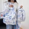 2024 Nova Mochila Escolar Tie-dye Feminina Estudantes Universitários Mochila Simples All-match Cross-border Ins Niche Mochila para Estudantes do Ensino Médio