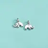 Accesorios estilo ins coreano Plata de ley S925 colgante de elefante finamente elaborado pulsera de cristal collar de perlas charm de elefante pequeño