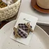 Clip de BB a Cuadros de Lujo para Otoño e Invierno con Lazo Geométrico Pinza Lateral para Flequillo de Chica Dulce Pinza para el Cabello Versátil Tocado Accesorios para el Cabello