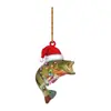 Decorações de Natal Personalizadas Transfronteiriças Peixe-baixo Verde Boca Grande Decorações de Árvore de Natal Enfeites para Retrovisor de Carro
