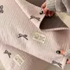 Par de Toallas Almohada de Gasa de Cuatro Capas Estilo Coreano Femenino Todo Algodón para Uso en Casa, Toalla Acolchada para Almohada de Adulto Individual