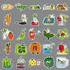 50 pegatinas originales de mercado de verduras, frutas y verduras de dibujos animados sin derechos de autor, lindas pegatinas de caja de almacenamiento para refrigerador y planificador dibujadas a mano