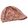 Touca Fina de Renda Floral Vazada para Cobrir Cabelos Grisalhos, Adorno de Cabeça para Mães, Cobertura para Cabeça Calva Feminina