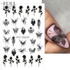 Nueva pegatina para uñas transfronteriza de mariposa negra floreciente, papel rosa, pegatina para uñas negra oscura, lote mixto de pegatinas para uñas
