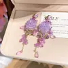 Brincos de Franja Gota d'Água em Zircônia Super Brilhantes, Estilo Étnico Retrô Artístico, Design de Gancho de Orelha Fashion, Brincos Únicos e Versáteis
