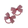 Primavera e verão novo coreano doce bebê crianças menina elástico vermelho xadrez mini laço headband cabelo loop