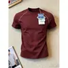 Camiseta Esportiva Masculina de Verão Manga Curta Secagem Rápida para Atividades ao Ar Livre Transfronteiriça Linha Hasselblad Fina Absorvente de Suor Elástica Meia-Manga Fitness