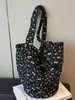 Bolsa de Lona Floral Nicho Coreano para Mujer 2025 Verano Nuevo Gran Capacidad Casual Simple Commuter Hombro Bandolera