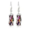 Pendientes de Ojo de Gato Moonlight para Moda Amazon Transfronteriza Pendientes de Cristal de Diamante de Vidrio Forma de Gota Pendientes de Clip para Oreja de Cristal de Imitación