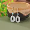 Um Veado Prata S925 Prata Esterlina Banhado a Ouro Jade Hetian Novo Estilo Chinês Estilo Nacional Cloisonné Auspicioso Ruyi Brincos Gancho de Orelha Vazado