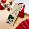 Marcador de Libros de Bambú Poesía Estilo Chino Serie de Poesía de Li Shangyin Marca de Madera de Bambú Creativa Marca de Página de Lectura Regalo