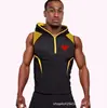 Colete Masculino Popular da Youngla Co-Branded com Calça Legging com Capuz e Design Meio Zíper, Rápido Secagem, Respirável e Elástico
