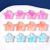 Hielo transparente degradado cielo estrellado purpurina doble color lindo estrella de cinco puntas pasador pendientes parche DIY resina joyería accesorios