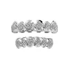 Grelhas de Dente Full Strass Dourado em Formato de Diamante Transfronteiriças Grade Quadrada de Poker Hip-Hop Grelhas de Dente Venda Quente Temu Fábrica Atacado