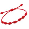 Pulseira de corda vermelha da sorte de sete fios em estilo étnico retrô, tecida à mão, cordão feito à mão, joia, best-seller transfronteiriço