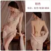 Nueva Lencería Sexy, Sexy Gasa Suave Transparente con Cuello Halter Banda para el Vientre Bordada Flor de Durazno Traje Uniforme Estilo Exótico
