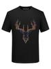 Camiseta interior de hombre estilo estación europea otoño e invierno pedrería caliente cabeza de antílope algodón puro afelpada cálida manga corta camiseta hombre elástica talla grande