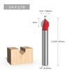 Cabezal de fresa para máquina recortadora de bordes en forma de V de 90 grados con vástago de 1/4 de 6 piezas para paneles de aluminio-plástico, Cortador de plegado de bordes de tablero integrado, Exclusivamente para suministro transfronterizo