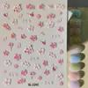 Adesivos de Unha Artística Embossados Flor de Cerejeira Cruzada Flores Pequenas Frescas 3D Adesivos Embossados DIY para Isqueiro Modelo SL
