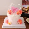 Decoración de Pastel Día de la Mujer Corazón de Perla 38 Tarjeta Feliz Día de la Mujer Mariposa Decoración Topper Inserto