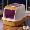 Caja de Arena para Gatos Extra Grande con Tapa abatible, Anti-Salida, Completamente cerrada, Inodoro para Gatos Desodorante, Base Anti-Salpicaduras, Caja de Arena para Gatos