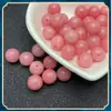 Pedra vermelha de gelo calcedônia pedra rosa contas diy acessórios de joias de cristal pulseira colar material para contas atacado