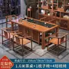 Conjunto de Mesa de Chá e Cadeiras de Madeira Maciça, Nova Mesa de Chá Estilo Chinês, Mesa de Chá para Escritório, Conjunto de Chá para Casa, Mesa Integrada para Preparo de Chá Estilo Zen