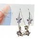 Brincos Argola Grandes com Design de Nicho, Cristal Roxo, Zircônia, Flor e Borboleta, com um Toque de Luxo Leve e de Alta Qualidade para Mulheres