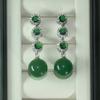 Brincos de calcedônia verde natural redondos de alta qualidade Brincos clássicos de calcedônia verde Joker atacado de fábrica moda novo