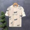 Camiseta de manga corta de verano delgada para hombre de la calle principal estadounidense con estampado de letras de media manga, marca de moda juvenil, ropa de hombre de media manga