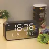 Reloj Electrónico Digital Grande Sencillo para Sala de Estar, Mostrador de TV, Reloj Despertador LED Luminoso Silencioso con Calendario Perpetuo y Temperatura