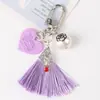 Pingente de chaveiro de borla cor pérola criativa cor de doce valorize você decoração de bolsa de amantes suporte processamento personalização