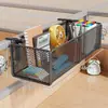 Estante colgante de escritorio para oficina, Estante de almacenamiento de escritorio, Cesta colgante con gancho ajustable de gran capacidad, Cesta multifuncional