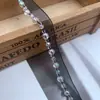 Nuevas Cuentas de Cristal Blancas y Negras de 5 mm Gasa con Cuentas Hecha a Mano con Encaje de Perlas de Imitación Accesorios Decorativos de Encaje para Ropa DIY