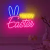 Ovo de Páscoa Luz Neon Orelhas de Coelho Decoração LED USB Dimmable Sinal de Páscoa Decoração de Festa