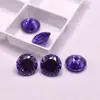 Zirconita Violeta Morado-Azul Redonda Corte Nido de Pájaro Zirconia Por Mayor Aretes Corte Nido de Pájaro Aleación de Titanio Accesorios de Piedras Preciosas