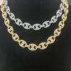Novo Estilo Europeu e Americano Street Dance Hip-Hop Rapper Grão de Café Nariz de Porco Corrente Cubana com Cravejado de Diamante Tendência Acessórios Masculinos Fabricante