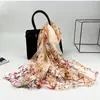 Bufanda Larga de Hiedra de Moda 50*160 Bufanda de Seda Versátil con Georgette Similar a la Seda para Mujer, Bufanda Fina de Seda