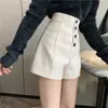 Shorts de Alfaiataria Damasco Primavera/Verão 2025 para Mulheres Cintura Alta Versátil Emagrecedor Que Molda o Quadril Roupa Casual de Exterior Shorts de Perna Larga